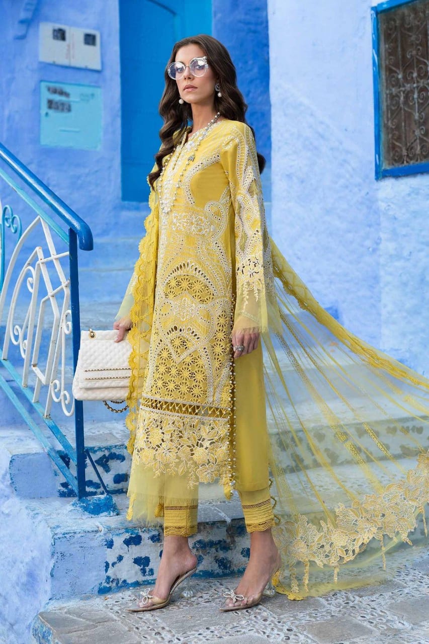 MARIA B YELLOW DRESS