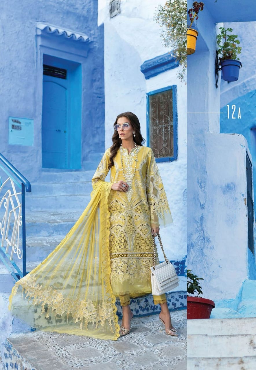 MARIA B YELLOW DRESS