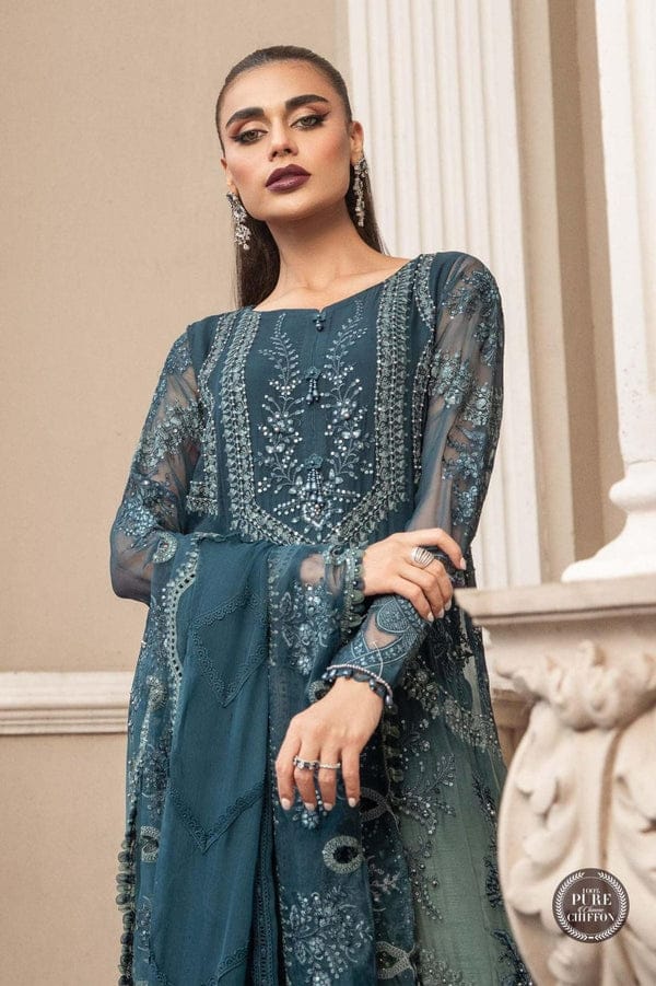 Maria b chiffon grey